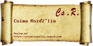 Csima Rozália névjegykártya